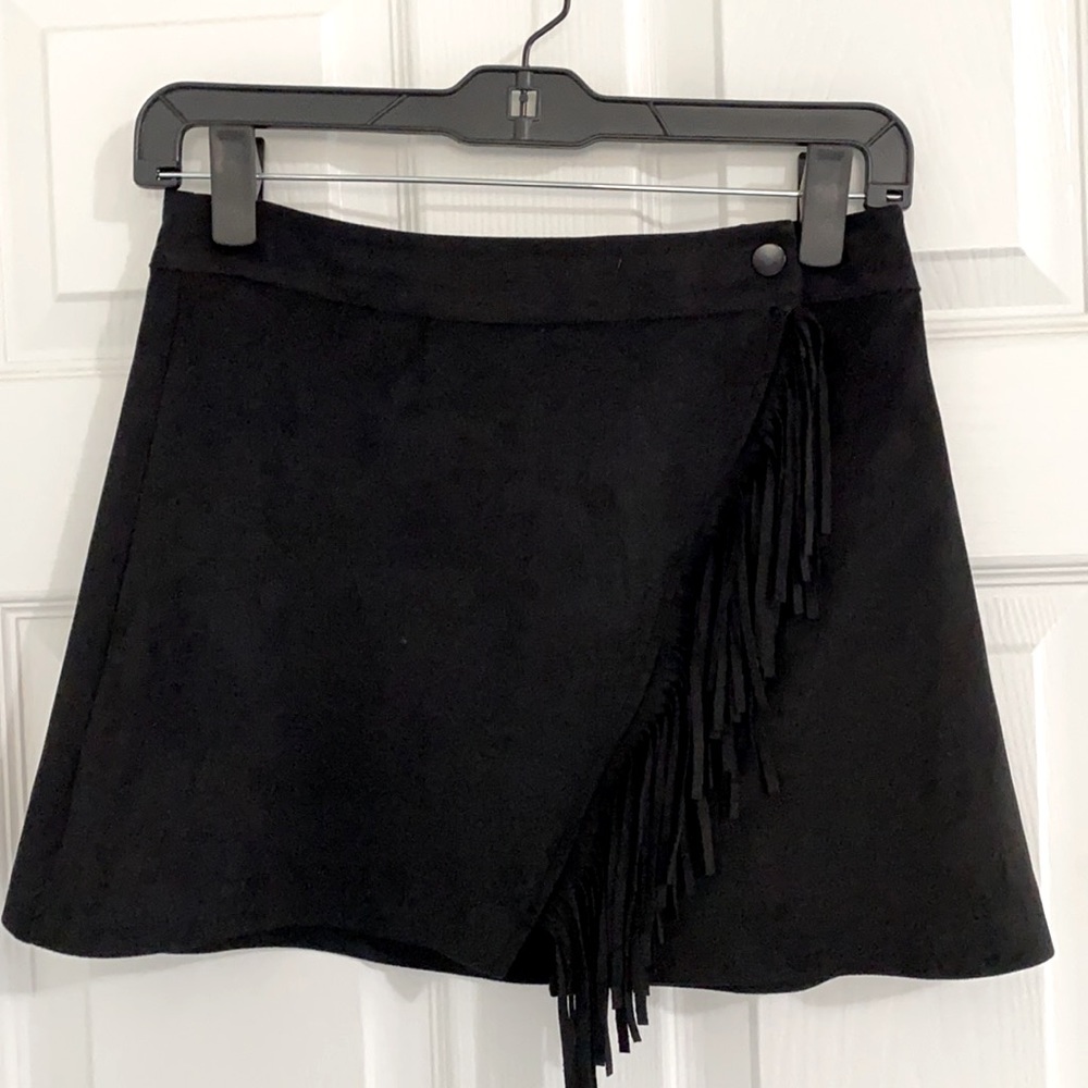 Zara fringe zip up skirt